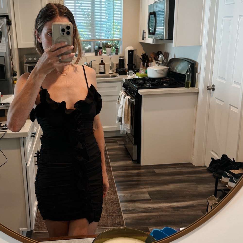ZARA RUFFLED RUCHED DRESS - Picture 8 of 8